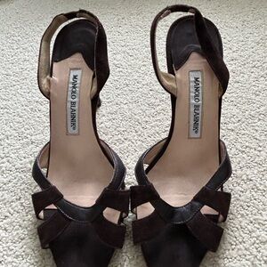Manolo Blahnik Dark Brown Heels
